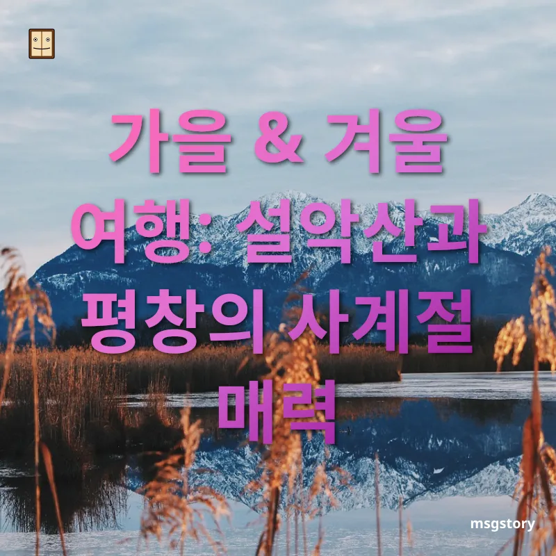 사계절 여행지 - 가을 & 겨울 여행: 설악산과 평창의 사계절 매력 사계절 여행지 가을 & 겨울 여행: 설악산과 평창의 사계절 매력 관련 이미지